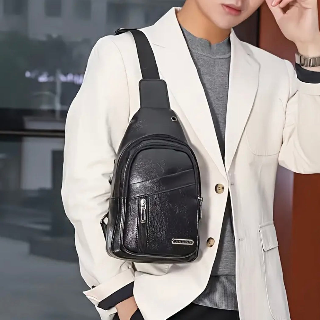 Waterproof Chest Bag Men's Trendy New Simple Multi-pocket Men's Shoulder Bag Casual Men's Messenger Bag Fashion Casual Business Messenger Bag luxe-hide