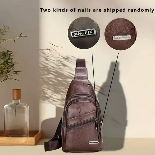 Waterproof Chest Bag Men's Trendy New Simple Multi-pocket Men's Shoulder Bag Casual Men's Messenger Bag Fashion Casual Business Messenger Bag luxe-hide
