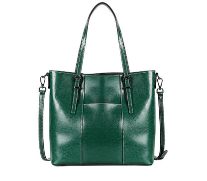 Big Bag Genuine Leather  Capacity Cowhide Messenger Bag Female Hand-held Tote