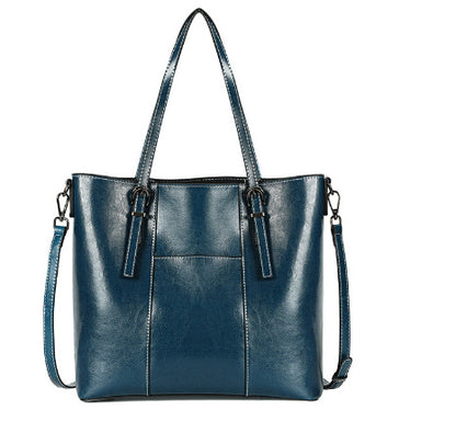 Big Bag Genuine Leather  Capacity Cowhide Messenger Bag Female Hand-held Tote