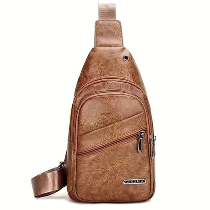 Waterproof Chest Bag Men's Trendy New Simple Multi-pocket Men's Shoulder Bag Casual Men's Messenger Bag Fashion Casual Business Messenger Bag luxe-hide